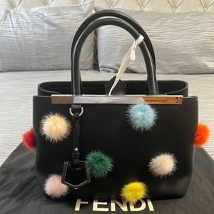 New Authentic FENDI Petite2Jours Genuine Mink Fur & Leather Shop
